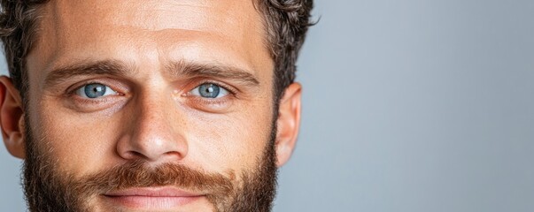 Obraz premium High-resolution portrait showcasing a modern professional man with a neat haircut, radiating success and confidence This image embodies simple and clean visual appeal, perfect for business