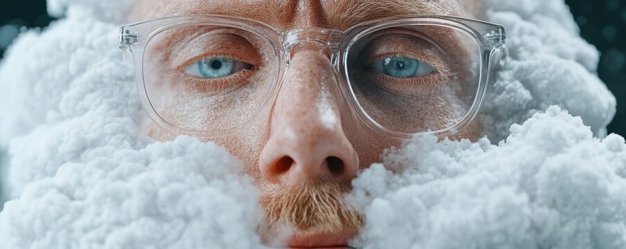 Frosty Vision An Unconventional Take Featuring a Polished entrepreneur with glasses and a decidedly unusual, fresh and minimalist personal style Explore the juxtaposition of icy textures and focused