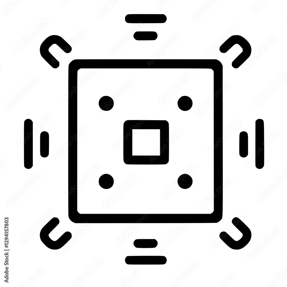 Poster abstract microchip icon representing technology and digital innovation