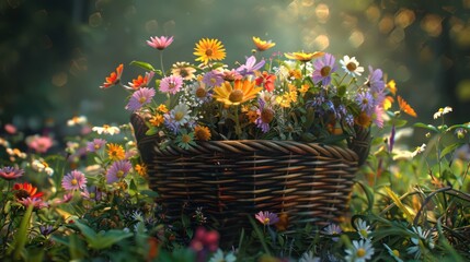 basket with flowers