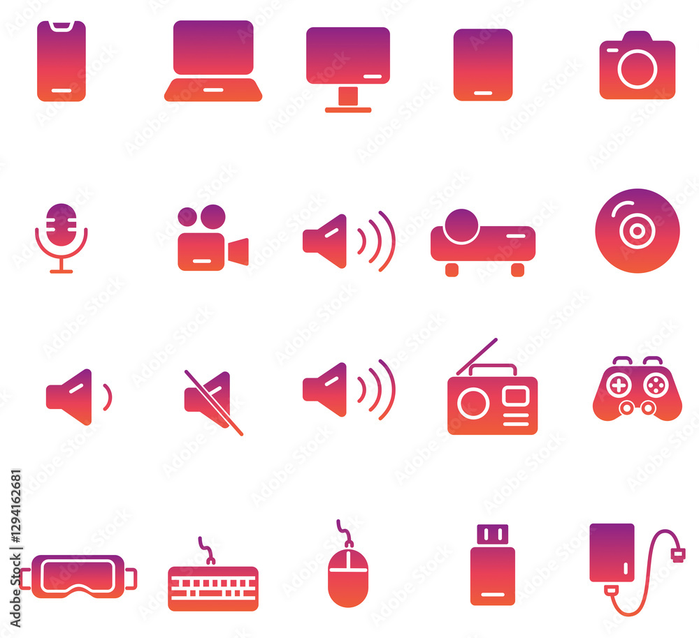 Poster vector set of web icons