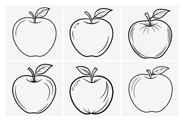  vector line art Apple illustration book page