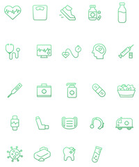 flat icons for web and mobile applications medical
