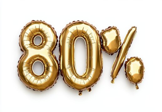 Eighty Percent Off Gold Balloons Sale Promotion