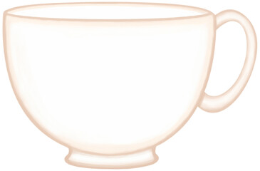 A white ceramic cup of hot coffee or tea or milk.
