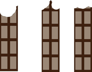 Chocolate on a white background