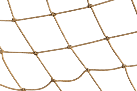 Football or tennis net. Rope mesh on a white background close-up - Powered by Adobe
