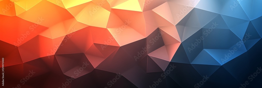 Poster abstract geometric background with gradient polygonal mosaic pattern, trendy low poly design