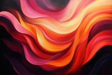 Fototapeta premium Abstract colorful wave background design with vibrant orange, red, and pink hues, perfect for modern art, wallpaper, and creative projects.