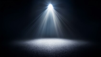 here s a description for your image following your specifications single spotlight illuminating dark space
