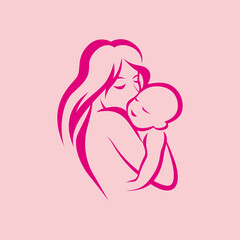 Mom and Baby Childcare vector.ai