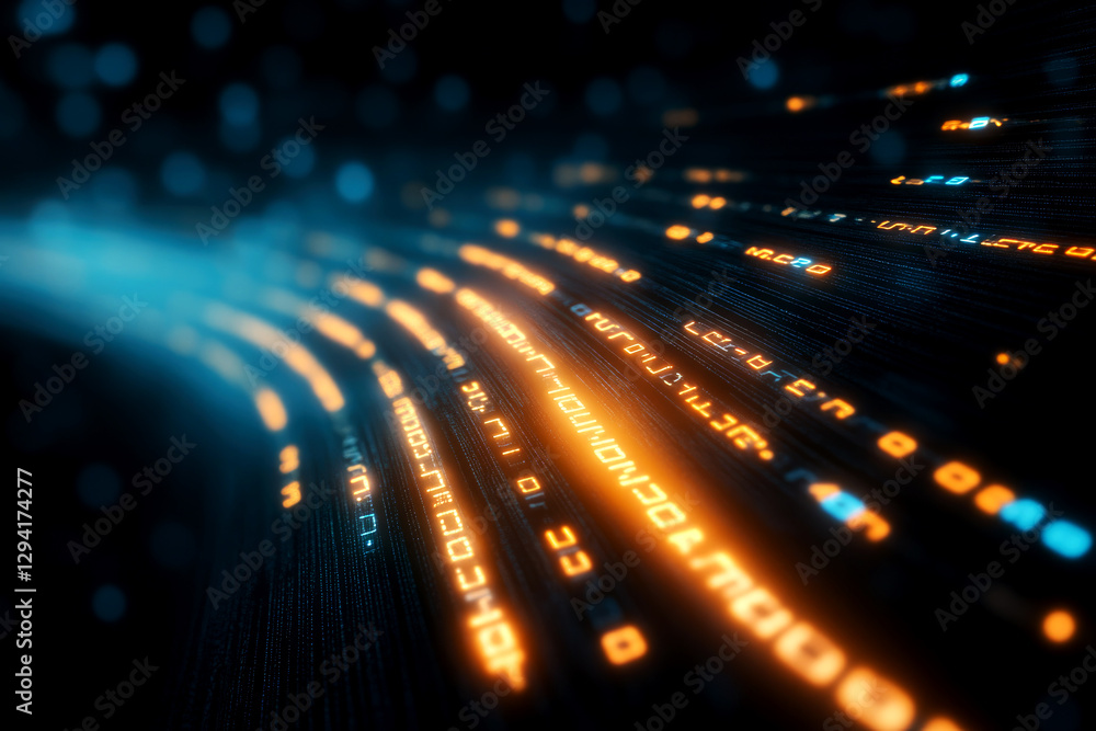 Poster dynamic fiber optic cable transmission in a digital environment capturing data flow concepts with a 
