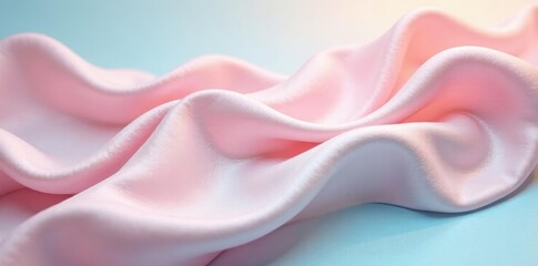 Fototapeta premium Creamy silk waves; soft pastel swirl satin texture , cream, elegant