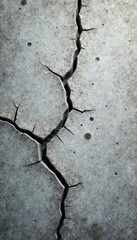 Fototapeta premium Abstract grey cracked concrete, weathered texture, grunge, city