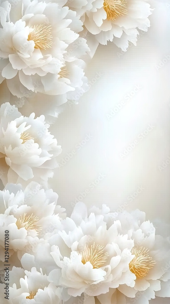 Poster beautiful white flowers in soft focus creating an elegant backdrop suitable for various occasions an