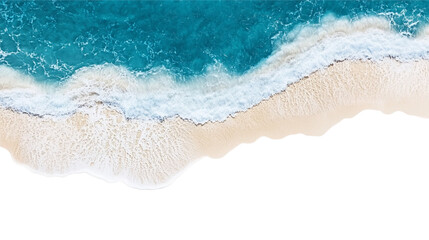 Sandy Beach, panorama. Panoramic view of the sandy beach. The sea wave rolls on the shore.