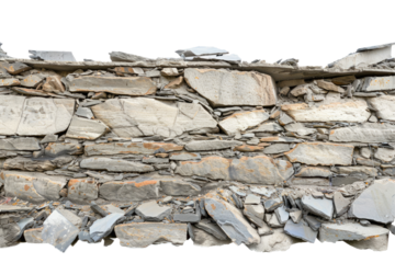 Rubble Wall Isolated. Ruins Background For Construction, Destruction Or Renovation..