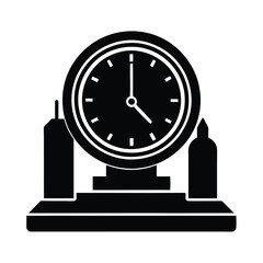 Modern desk clock silhouette showcasing office hours for efficient time management