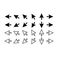 Cursor pointer icon. Computer mouse symbol. Black arrow vector.