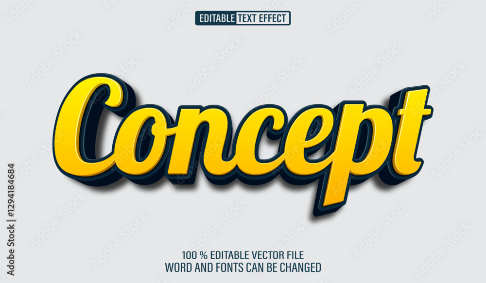 Fototapete editable 3d text style effect - concept text effect template