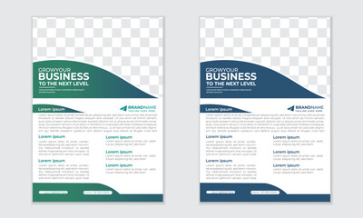 A bundle of templates of a4 flyer template, modern template, in blue color, and modern design, perfect for creative professional business.