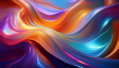 vibrant and iridescent abstract art with colorful light reflections in fluid drapery shapes