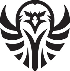 Eagle Head Logo Vector in Black and White – Bold Tribal Style

