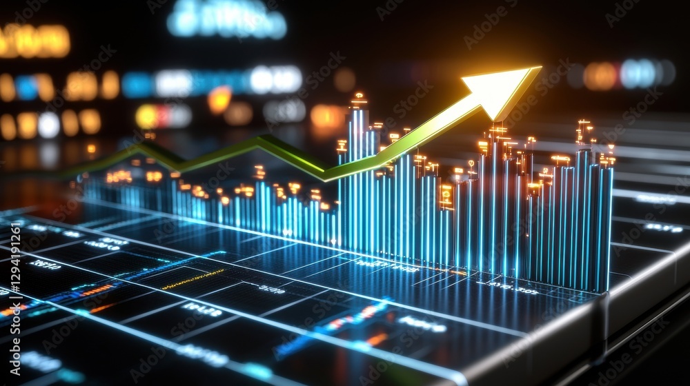 Poster financial graph visualization data analysis digital environment