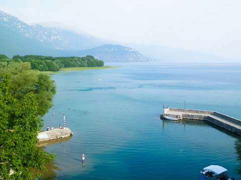 Water of Lake Ochrid as nature background.