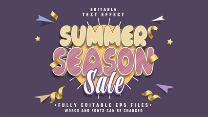 3d summer seasons sale bold text effect