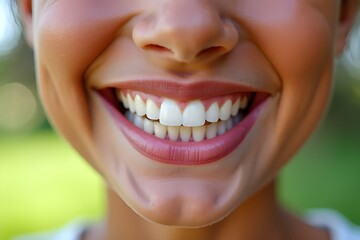 Naklejka premium Healthy Smile Close-up Showing Bright Teeth and Lips