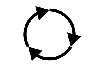 Icono negro de flechas negras en retroalimentación y en círculo