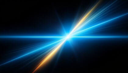 Fototapeta premium blue light flare prism rainbow flares overlay effect on black background creating a vibrant and mystical glow perfect for abstract photography and visual art projects with a colorful light play