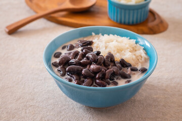 Black bean and sweet sticky rice in coconut milk, Thai dessert .