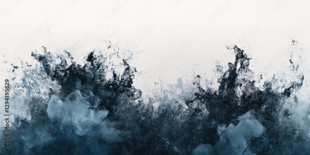 Poster calm and turbulent water interaction creating abstract waves and splashes against a neutral backgrou