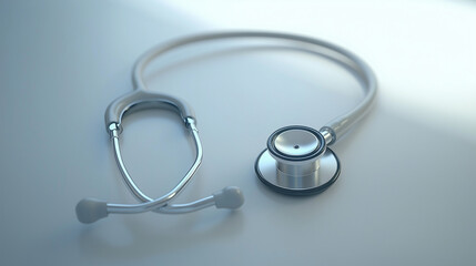 Medical stethoscope on a clean surface, symbolizing healthcare and medical examination, with a focus on diagnostic tools and professional medical equipment.