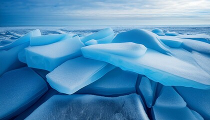 layered ice sheets with blue hues and smooth ice texture