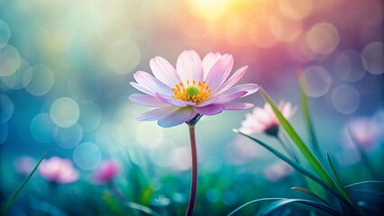 Obraz premium Minimalist Spring Watercolor Flowers: Delicate Pastel Blossoms