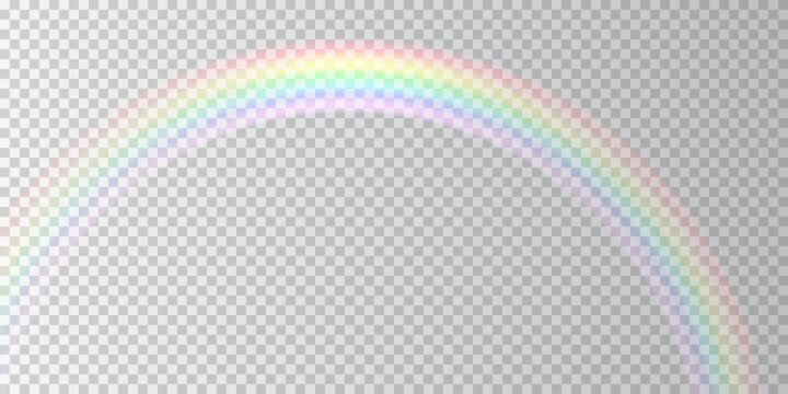 Soft, glowing rainbow arc on a transparent background. The pastel gradient blends smoothly, creating a dreamy, magical effect perfect for creative designs, digital art, or fantasy-inspired composition