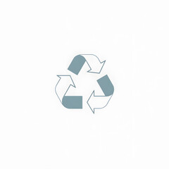 Gray recycling symbol on a clean white background, isolated for eco-friendly designs