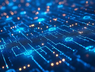 Obraz premium Digital network data flow