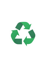 Green recycling symbol on a clean white background, isolated for eco-friendly designs