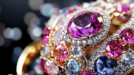 Close up of a jeweled ball ornament