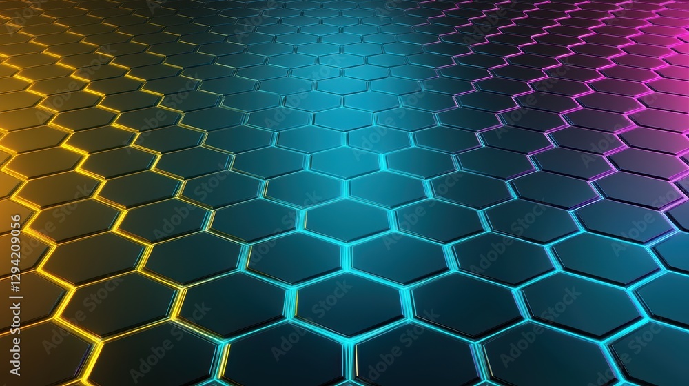 Poster abstract hexagon background, geometric design with hexagonal shapes for tech, science, and futuristi