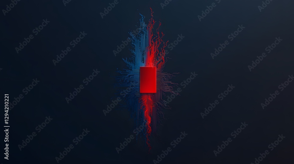 Poster graphic of a firewall with flames and circuits, representing cybersecurity and digital protection in