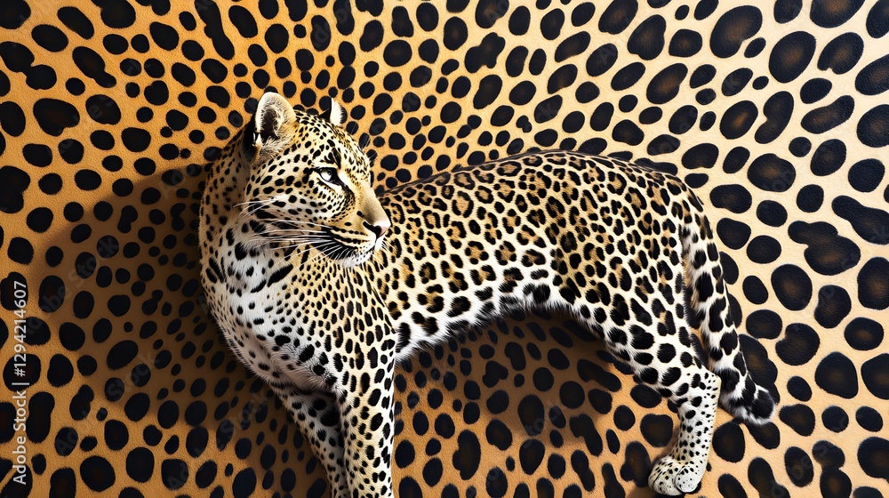 Aufkleber captivating optical illusion of a leopard standing in a surreal and artistic setting