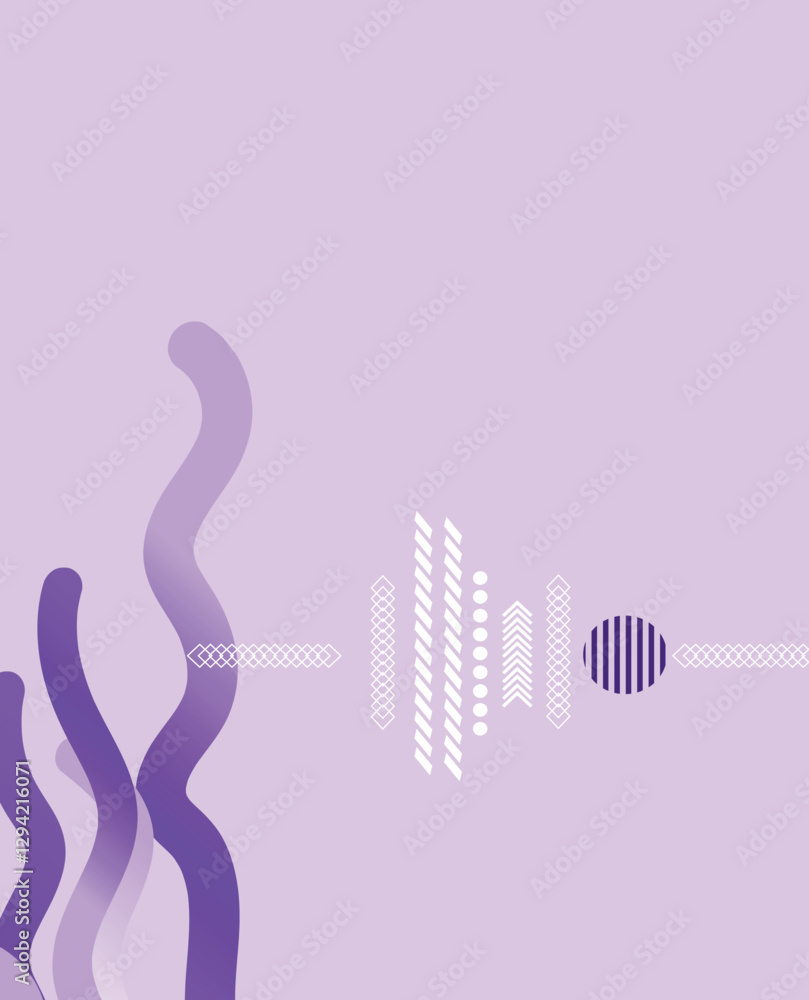 Poster minimal geometric trendy purple gradient shapes vector background. abstract gradient geometric shape