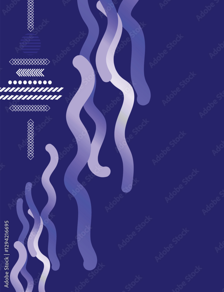 Poster minimal geometric trendy blue gradient shapes vector background. abstract gradient geometric shape b