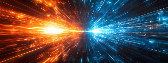 Fototapeta premium Abstract Energy Convergence with Radiant Glow