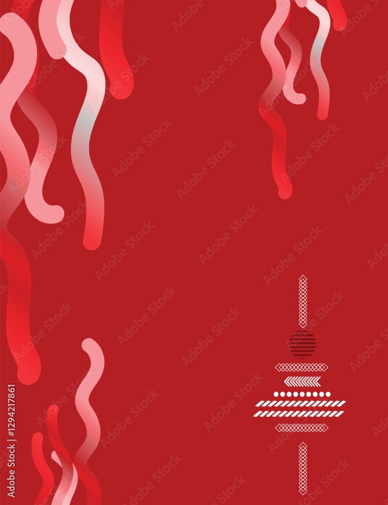 Poster minimal geometric trendy red gradient shapes vector background. abstract gradient geometric shape ba